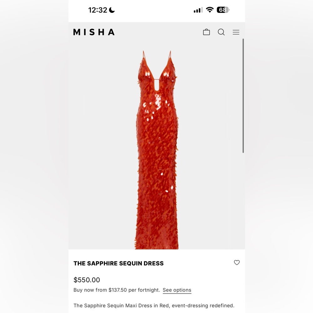 MISHA sapphire sequin dress
